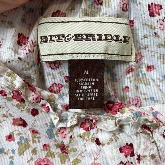 Bit & Bridle floral prairie style lightweight cotton blouse - Picture 5 of 9